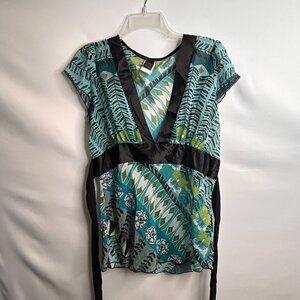 Wrapper Women's Floral Blouse Large
